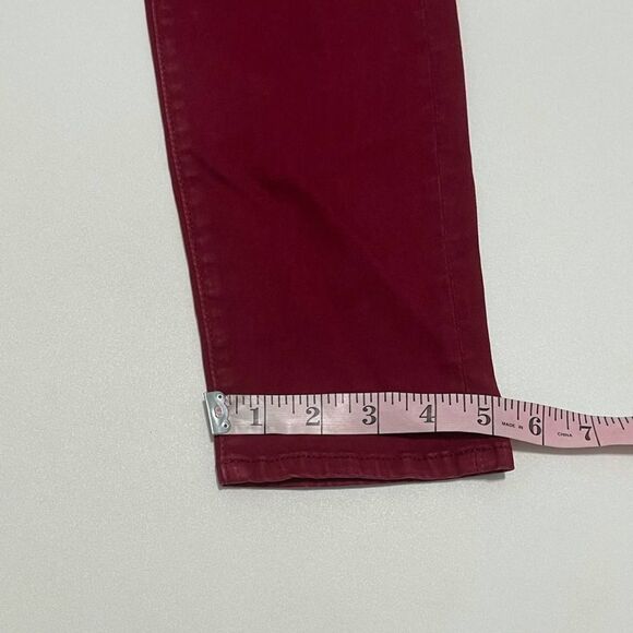 7 For All Mankind Gwenevere Twill Skinny Jeans Bright Burgundy Red Size 28 - Picture 10 of 15